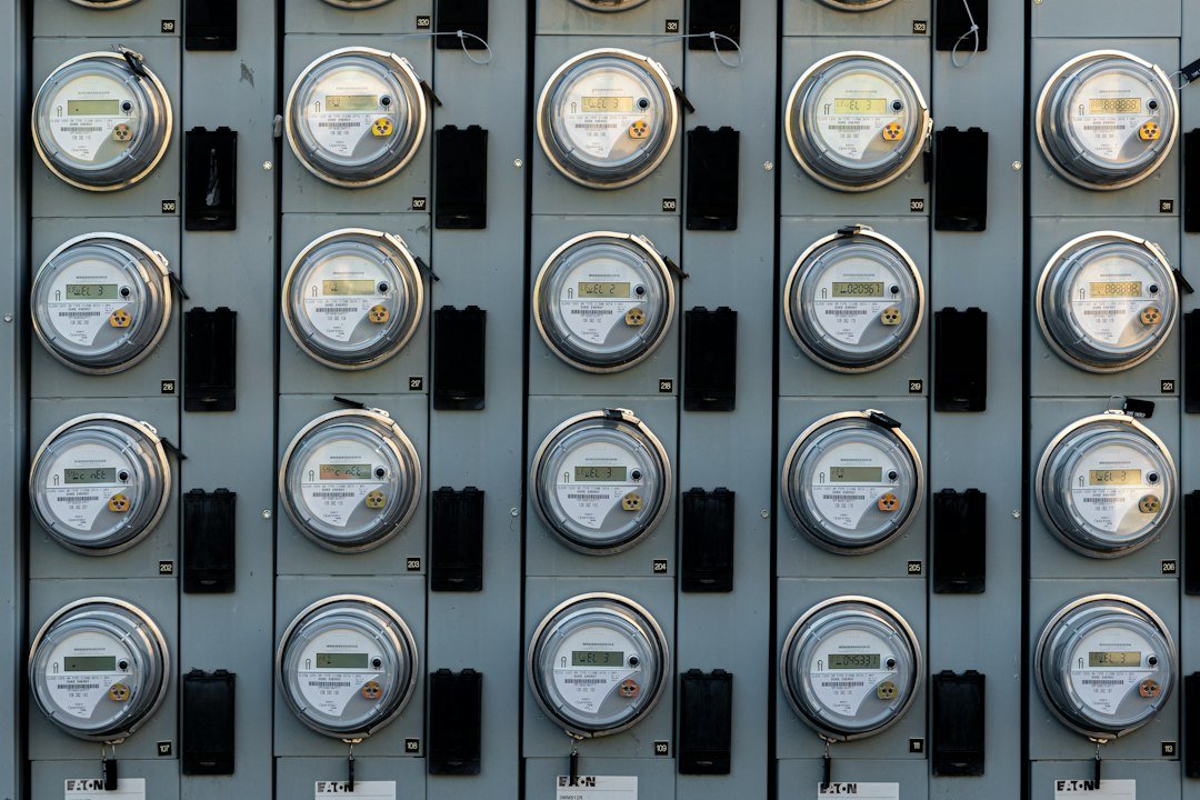 Electricity meter illustrating home heating energy use