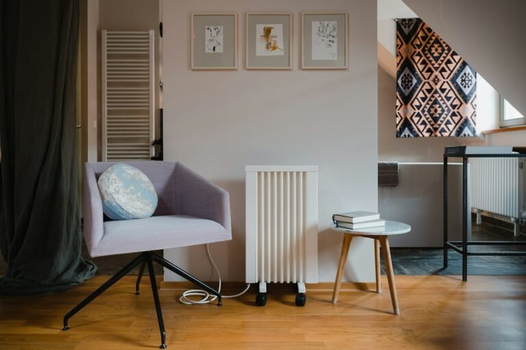Illustrative portable electric heater in a room for the Hexa Heat review